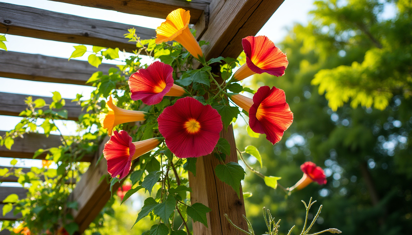 découvrez la bignone, une plante grimpante aux fleurs en trompettes éclatantes, idéale pour embellir vos jardins avec ses couleurs vives et sa croissance rapide.